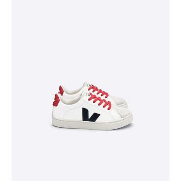 Kids' Veja ESPLAR LACES CHROMEFREE Shoes White/Red | SG 734UZG